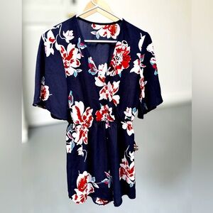 Blue Flowered Woman’s Skater Dress Size S-M (3 for $12 item)